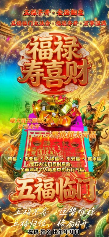 五福临门大法会 · 福运齐开 · 万事圆满